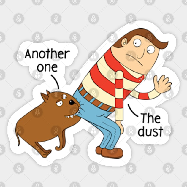 Another One Bites The Dust Sticker by Three Meat Curry